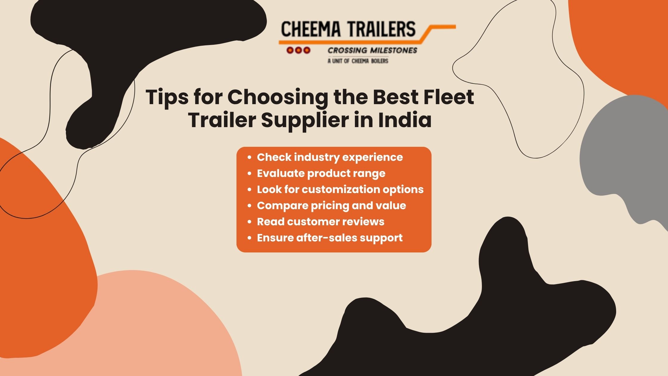 Tips for Choosing the Best Fleet Trailer Supplier in India