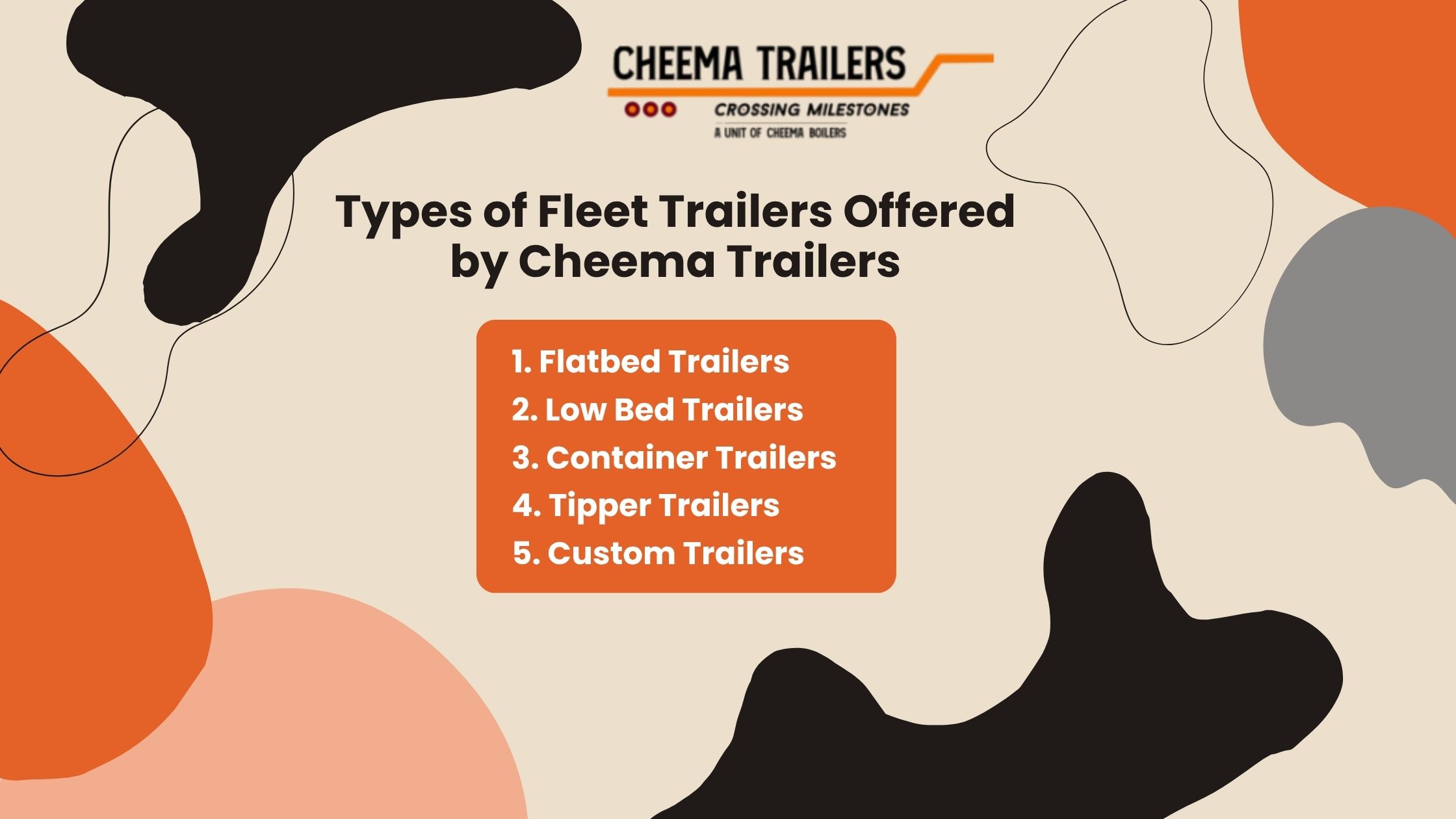 Types of Fleet Trailers Offered by Cheema Trailers
