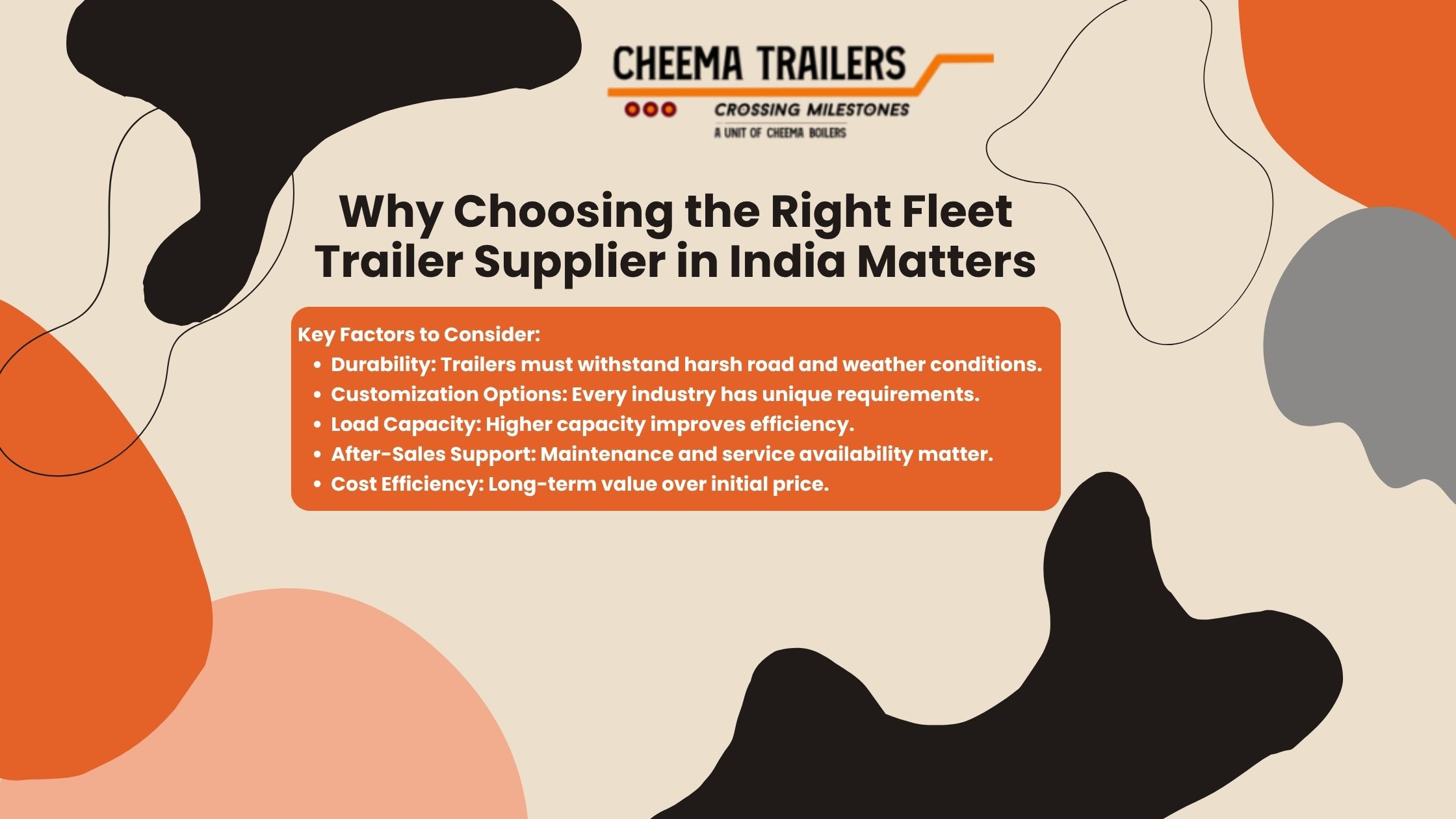 Why Choosing the Right Fleet Trailer Supplier in India Matters
