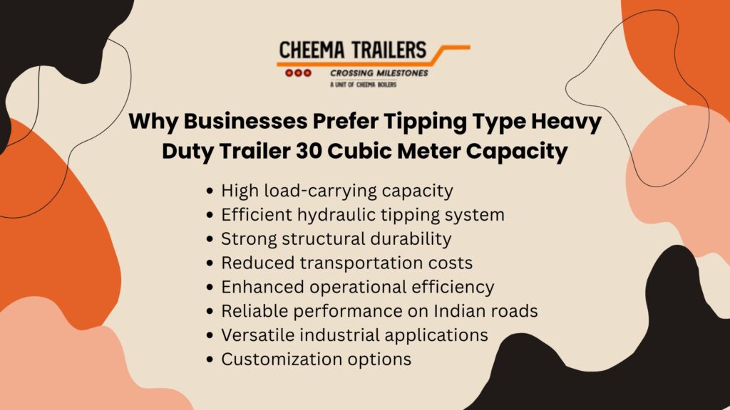 Why Businesses Prefer Tipping Type Heavy Duty Trailer 30 Cubic Meter Capacity