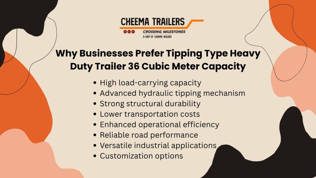 Why Businesses Prefer Tipping Type Heavy Duty Trailer 36 Cubic Meter Capacity
